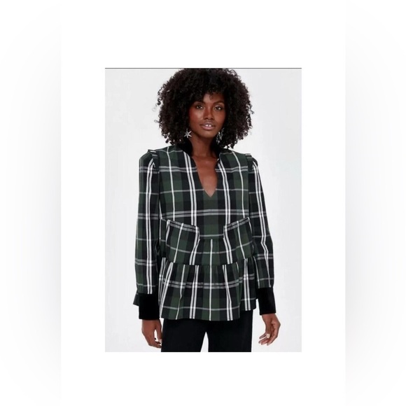 Tuckernuck Tartan Bristol Top XS $188 NWT Extra Small - Picture 1 of 5